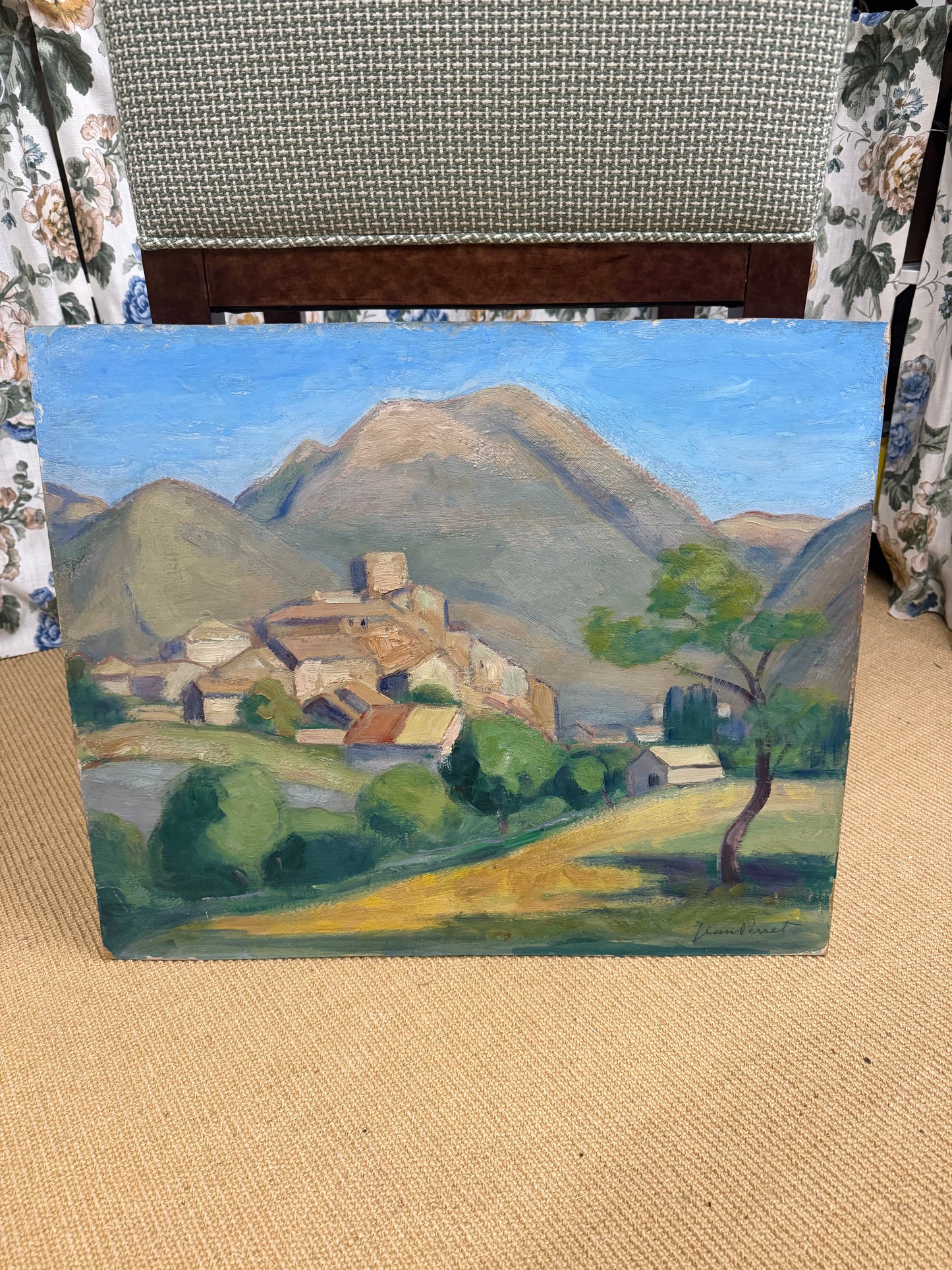 French Oil on Board Painting