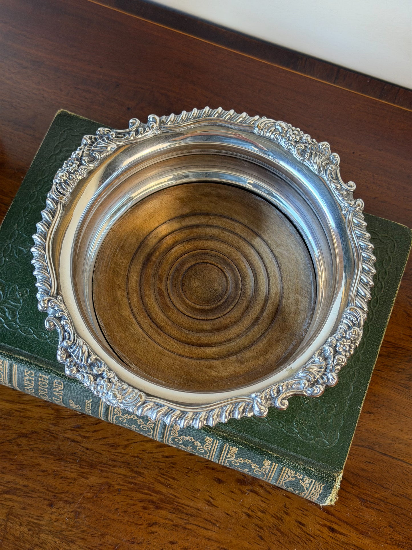 Vintage English Silverplate Wine Coaster
