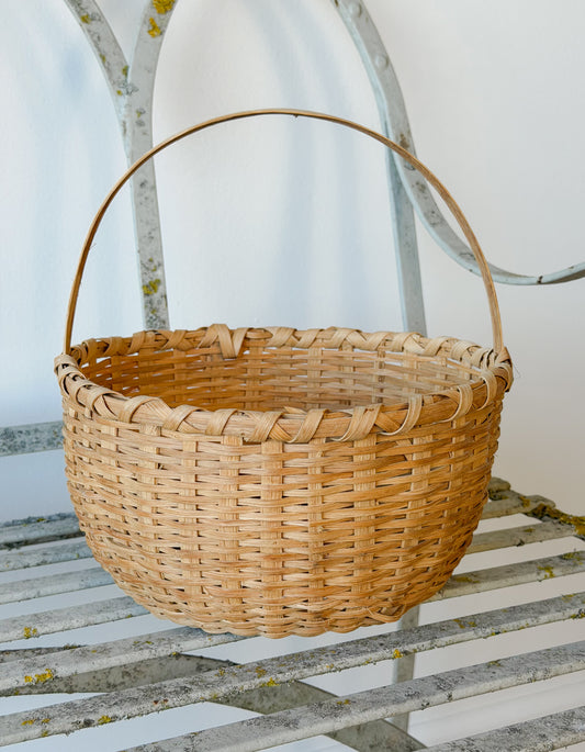 Vintage Round Splitwood Basket