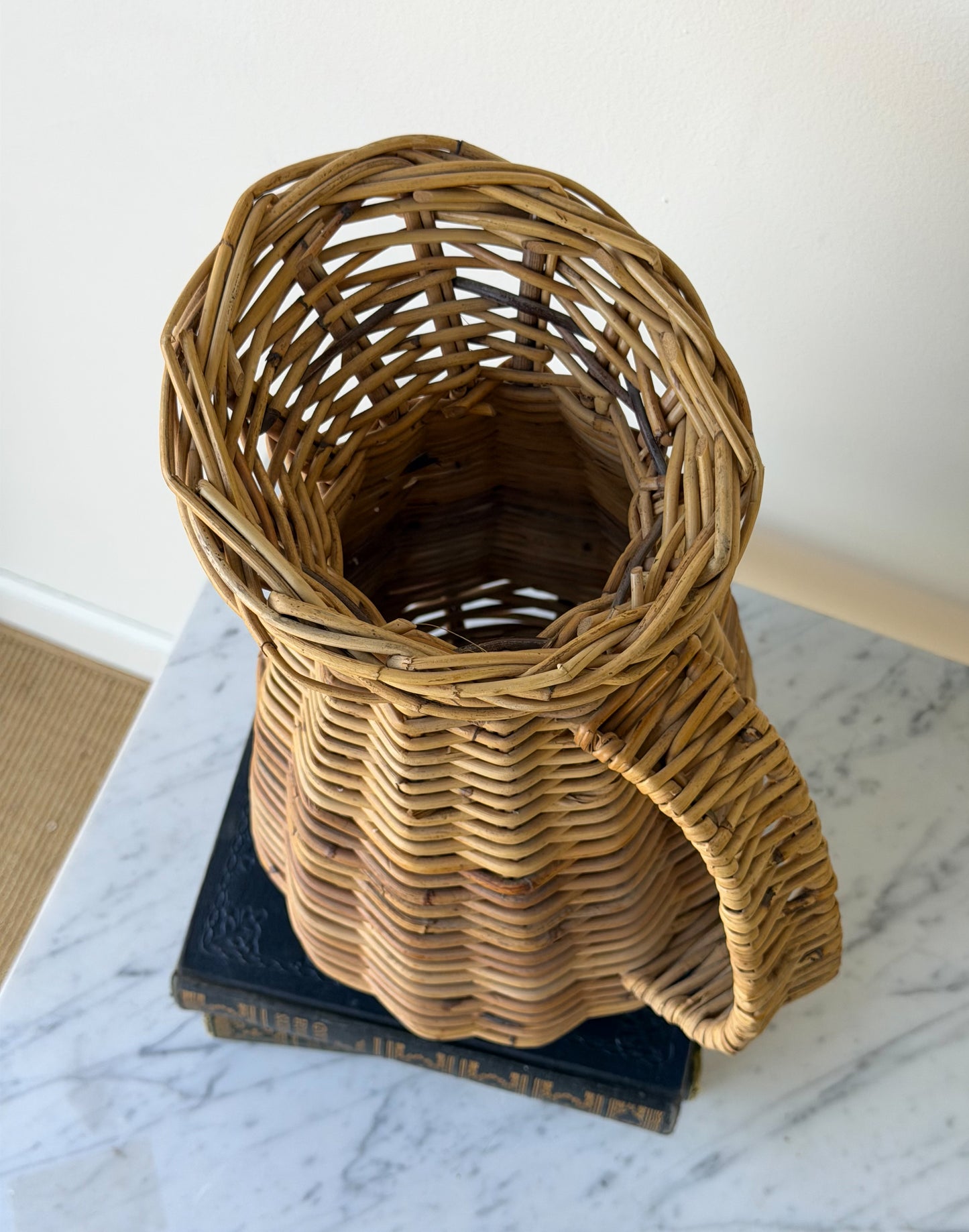 Vintage French Wicker Pitcher