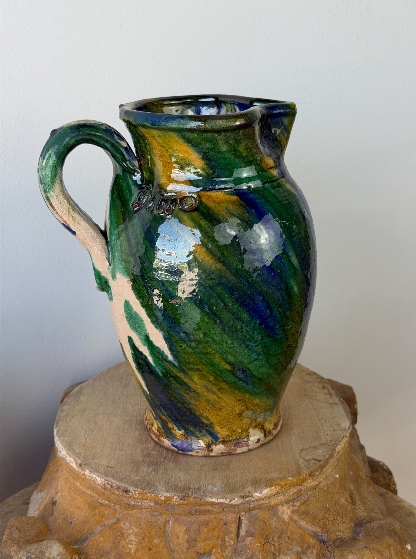 Vintage Italian Glazed Terracotta Pitchers