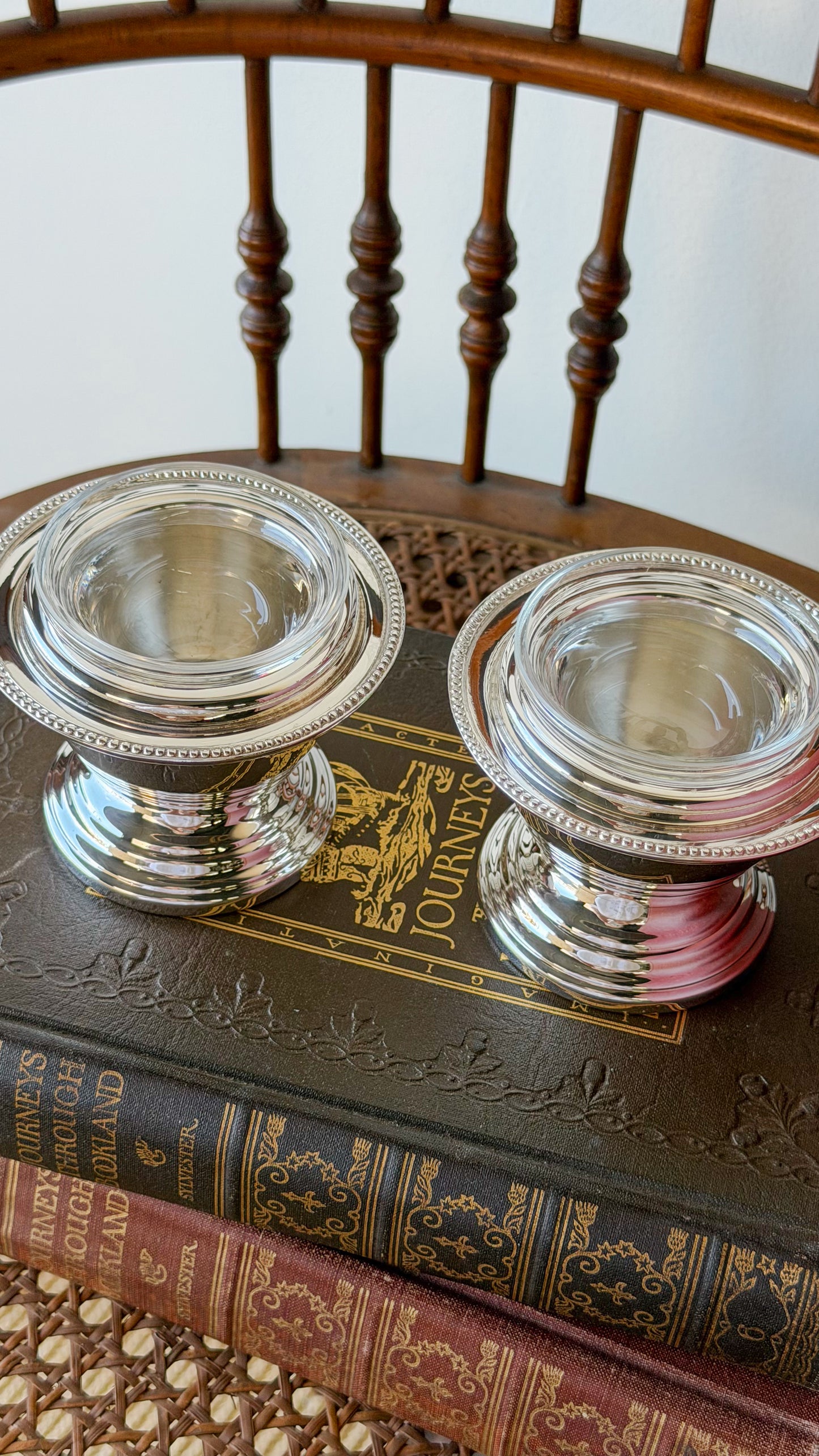 Gump’s San Francisco Silverplate Salt & Pepper Cellars (Set of 2)