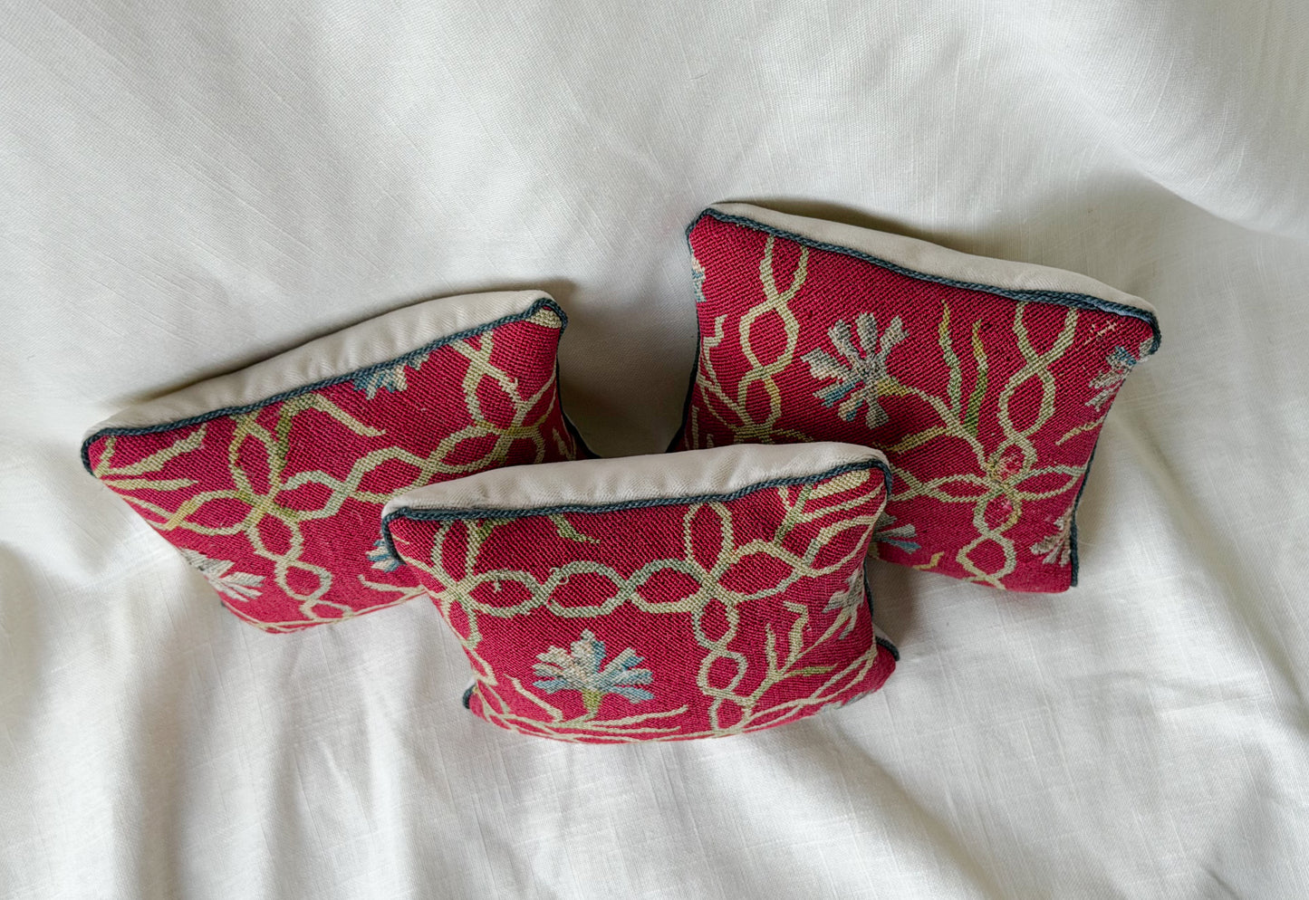 French Wool & Silk Blend Textile Accent Pillows