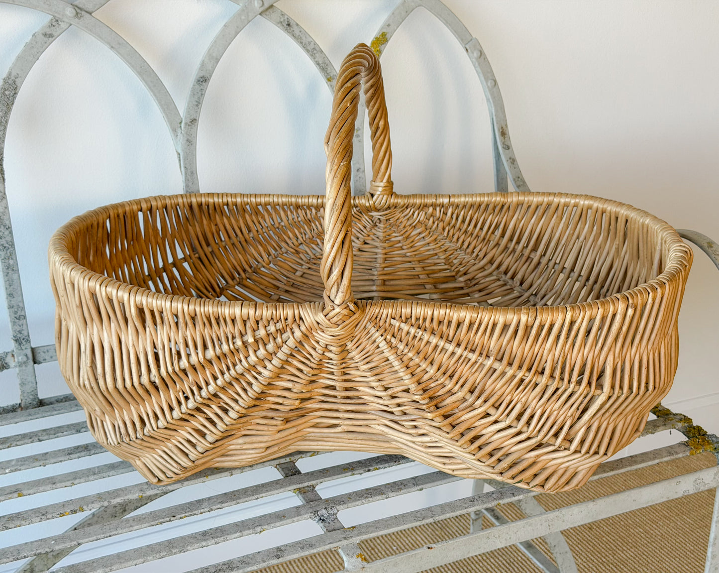 Large Vintage Willow Gathering Basket