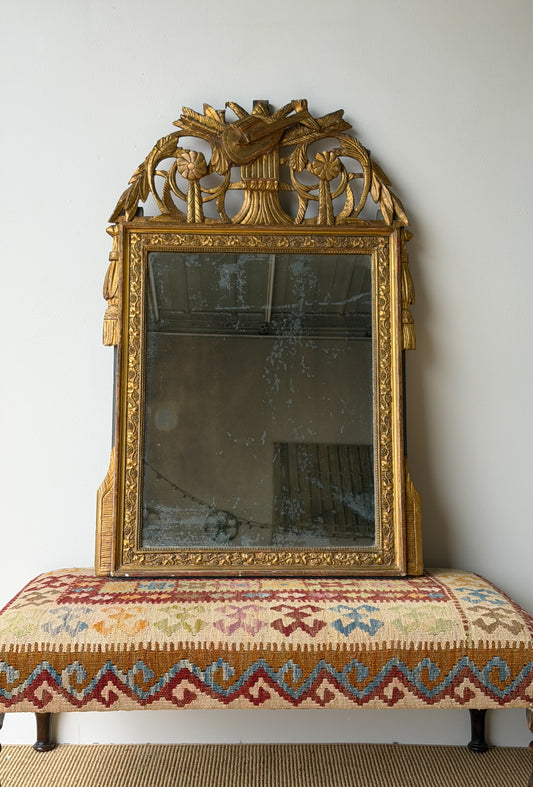 Antique French Marriage Mirror (Large - Grape Motif)