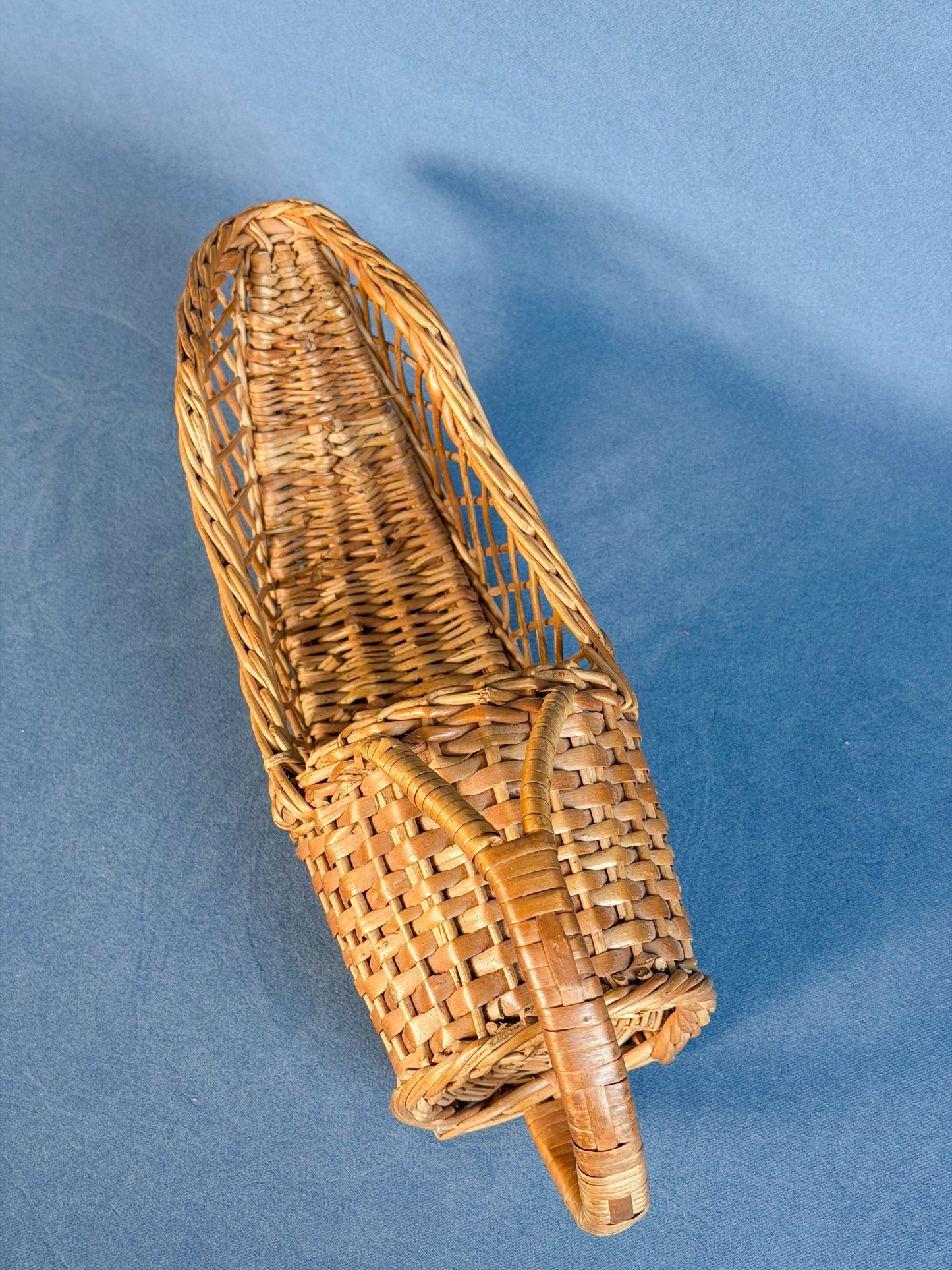Vintage French Wicker Wine Basket