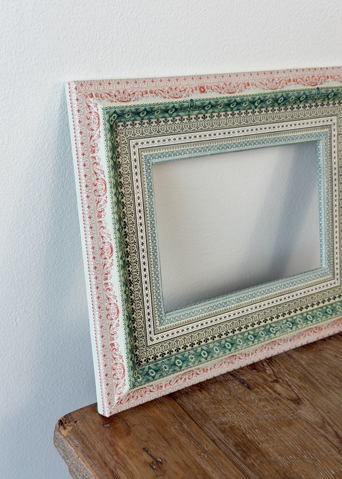 French Découpage Frame No. III | Red/Green Small Repeat Patterns