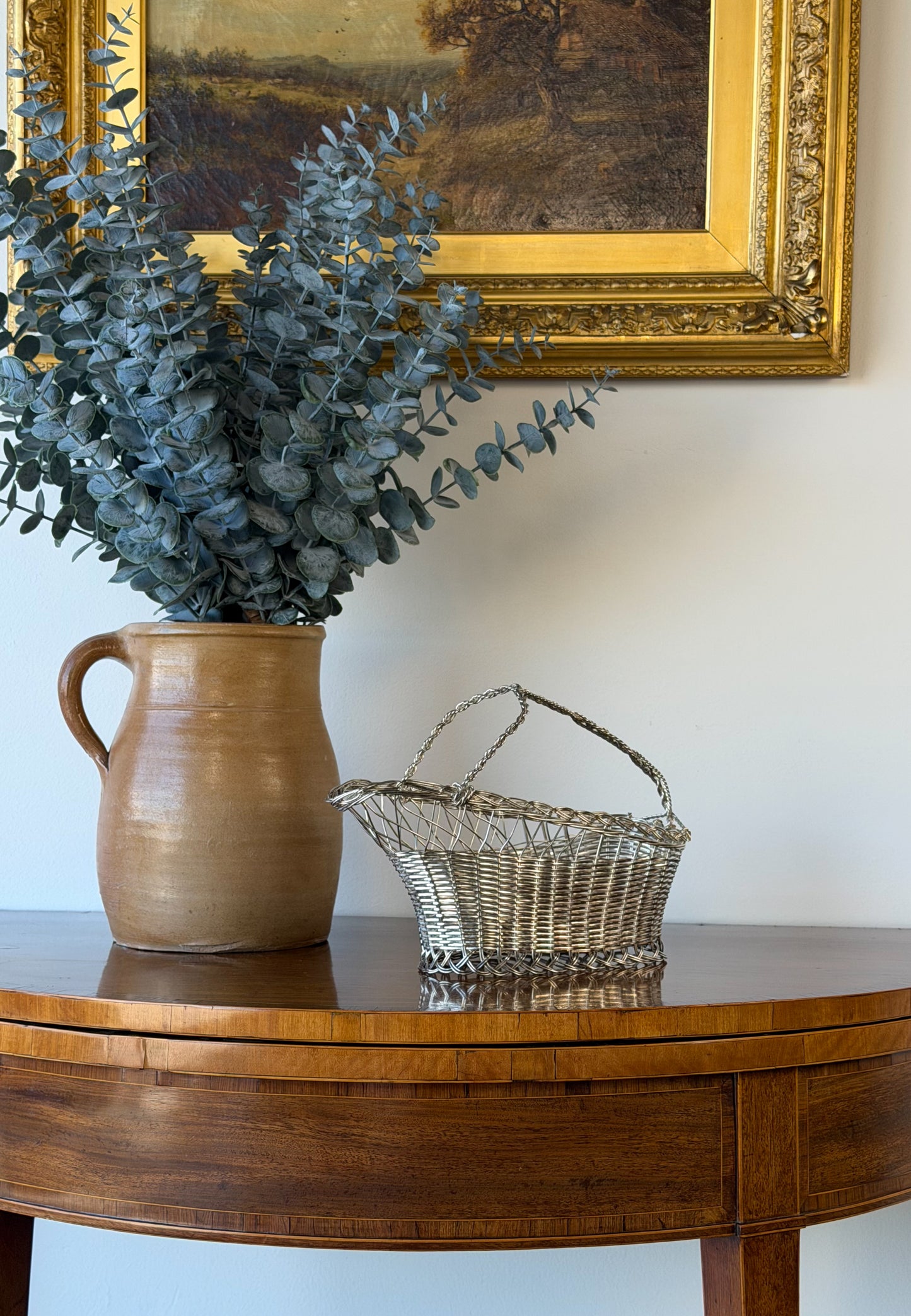 Vintage French Silverplate Wine Basket (No. 5)