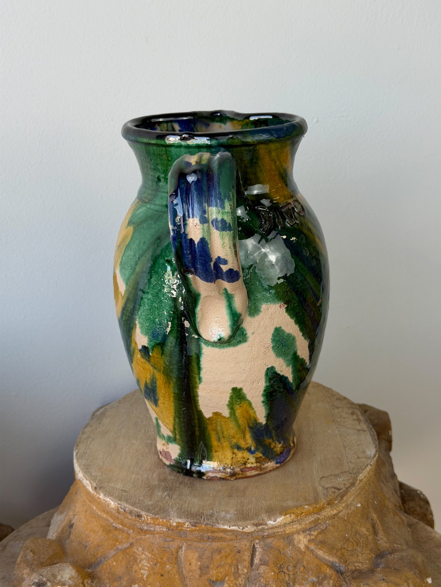 Vintage Italian Glazed Terracotta Pitchers