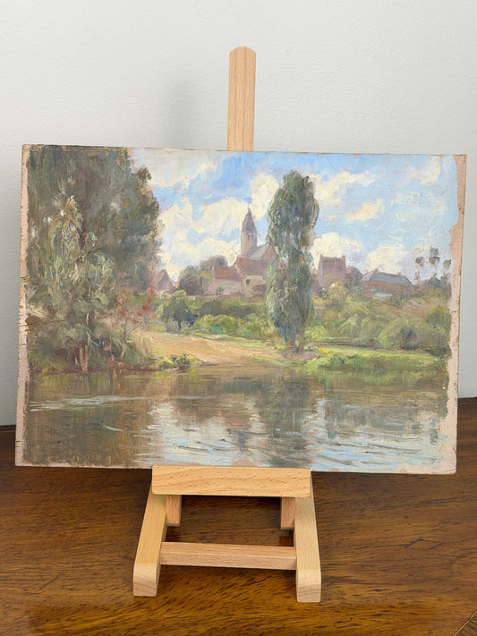 ‘Lone Cypress’ Oil on Panel Painting by Edmond Quinton