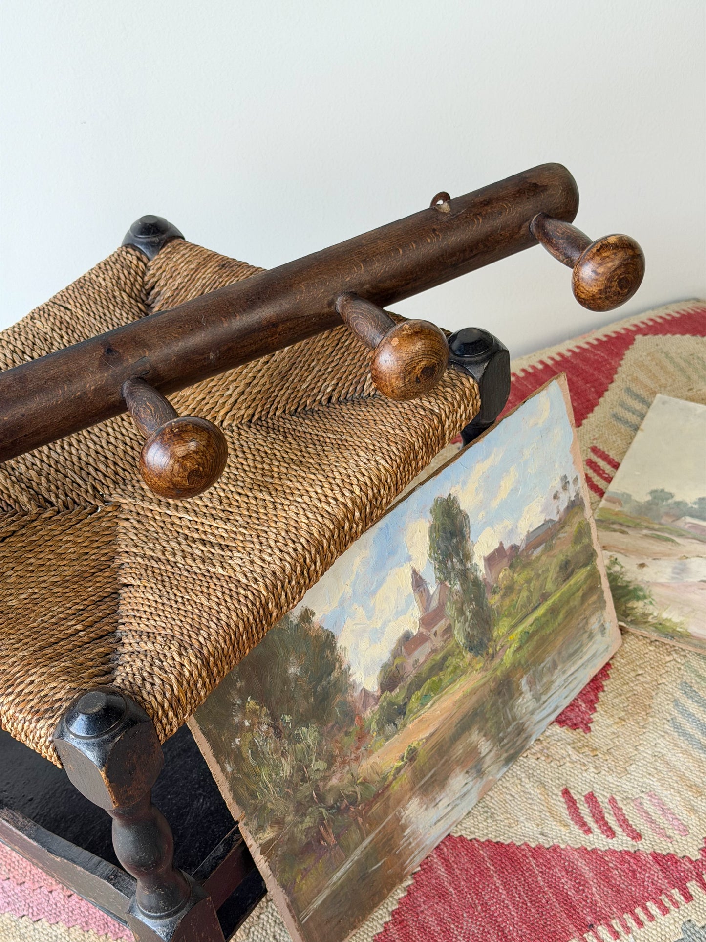 French Stained Beech Coat Rack