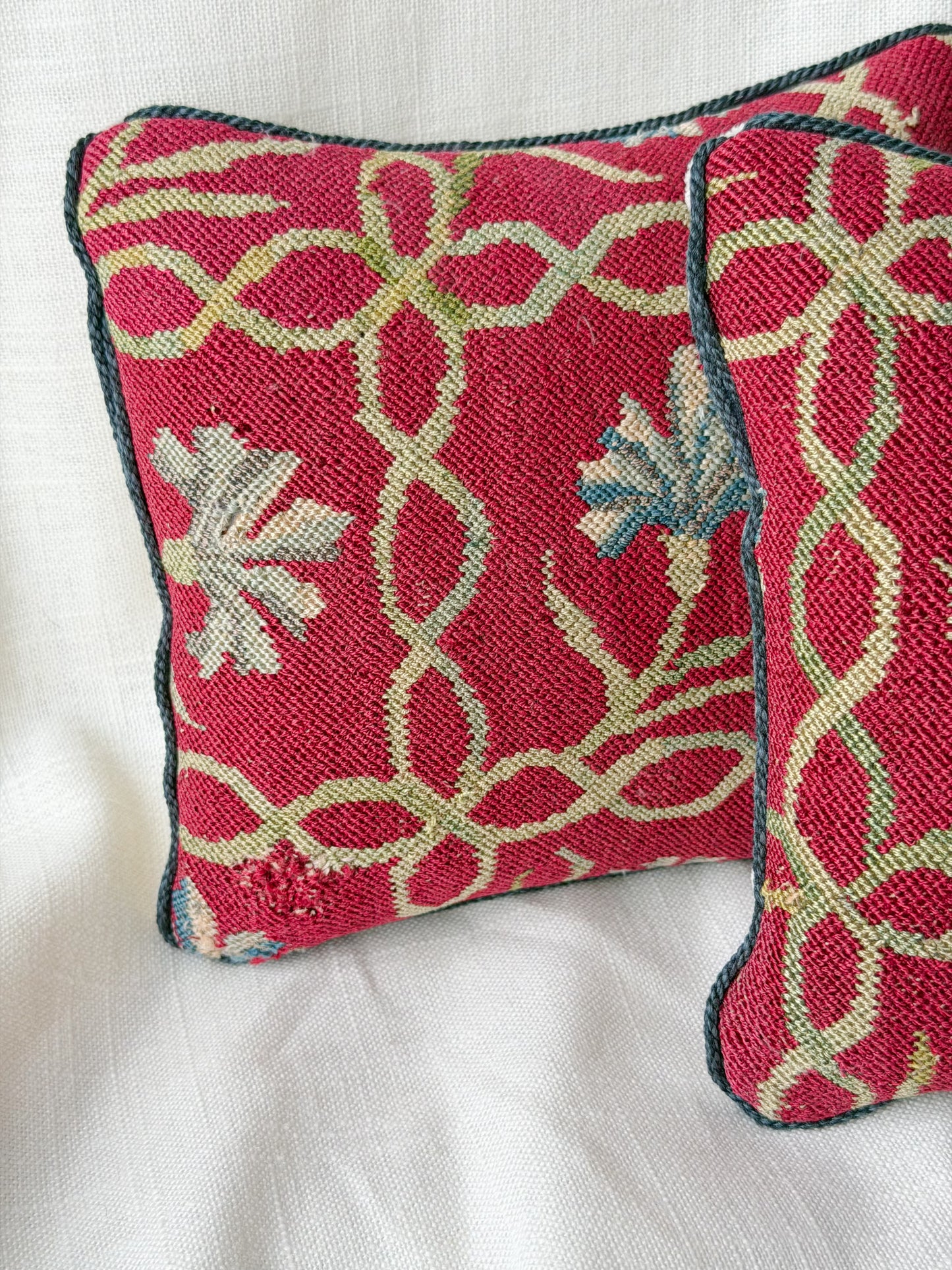 French Wool & Silk Blend Textile Accent Pillows