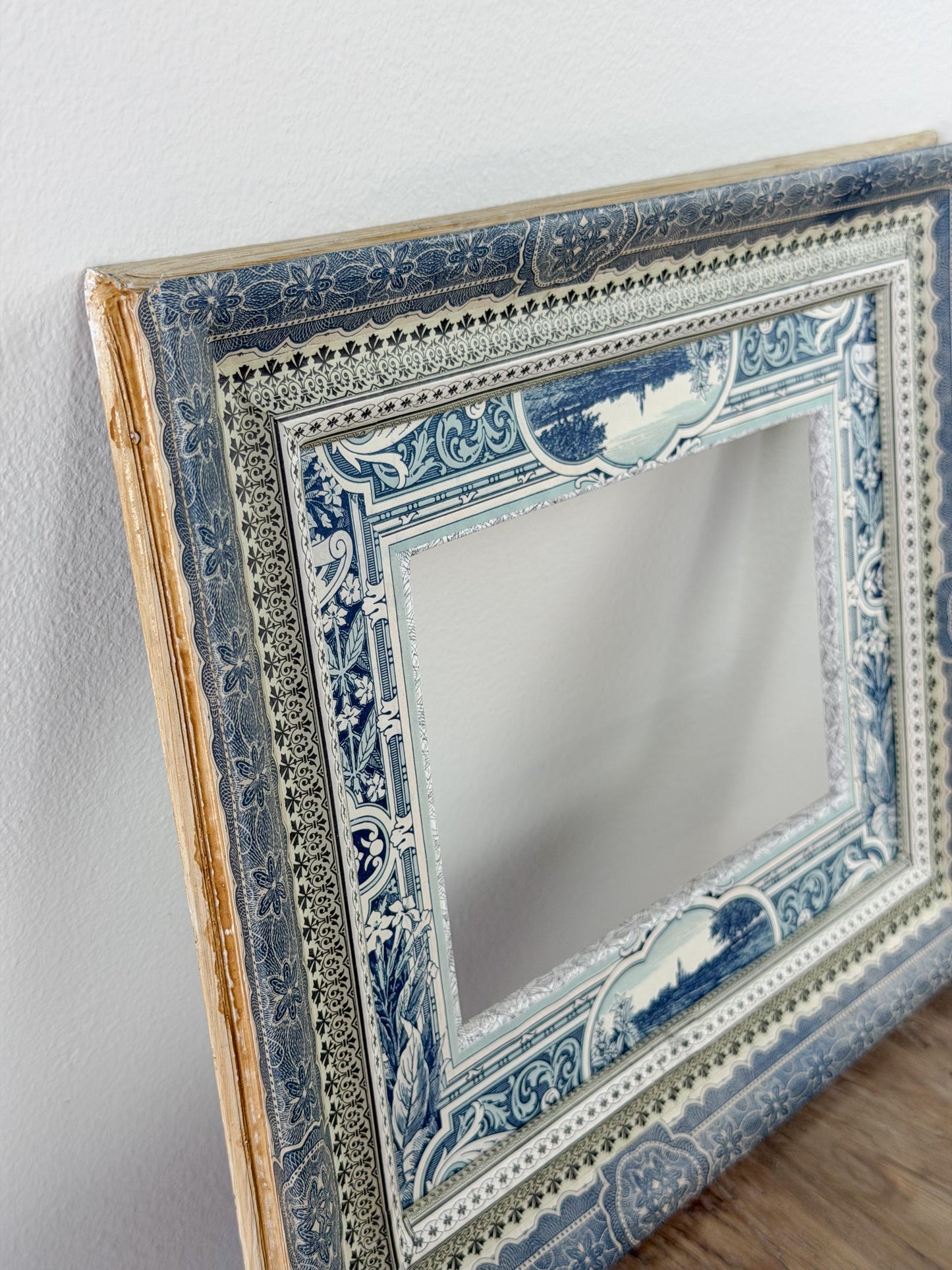 French Découpage Frame | Blue Landscape