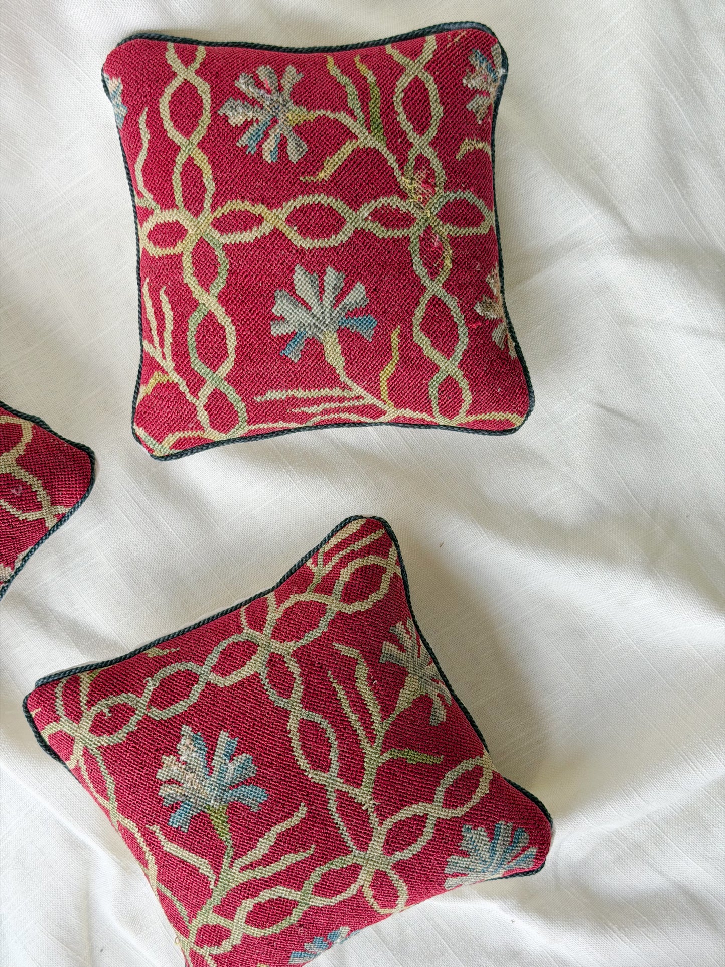 French Wool & Silk Blend Textile Accent Pillows