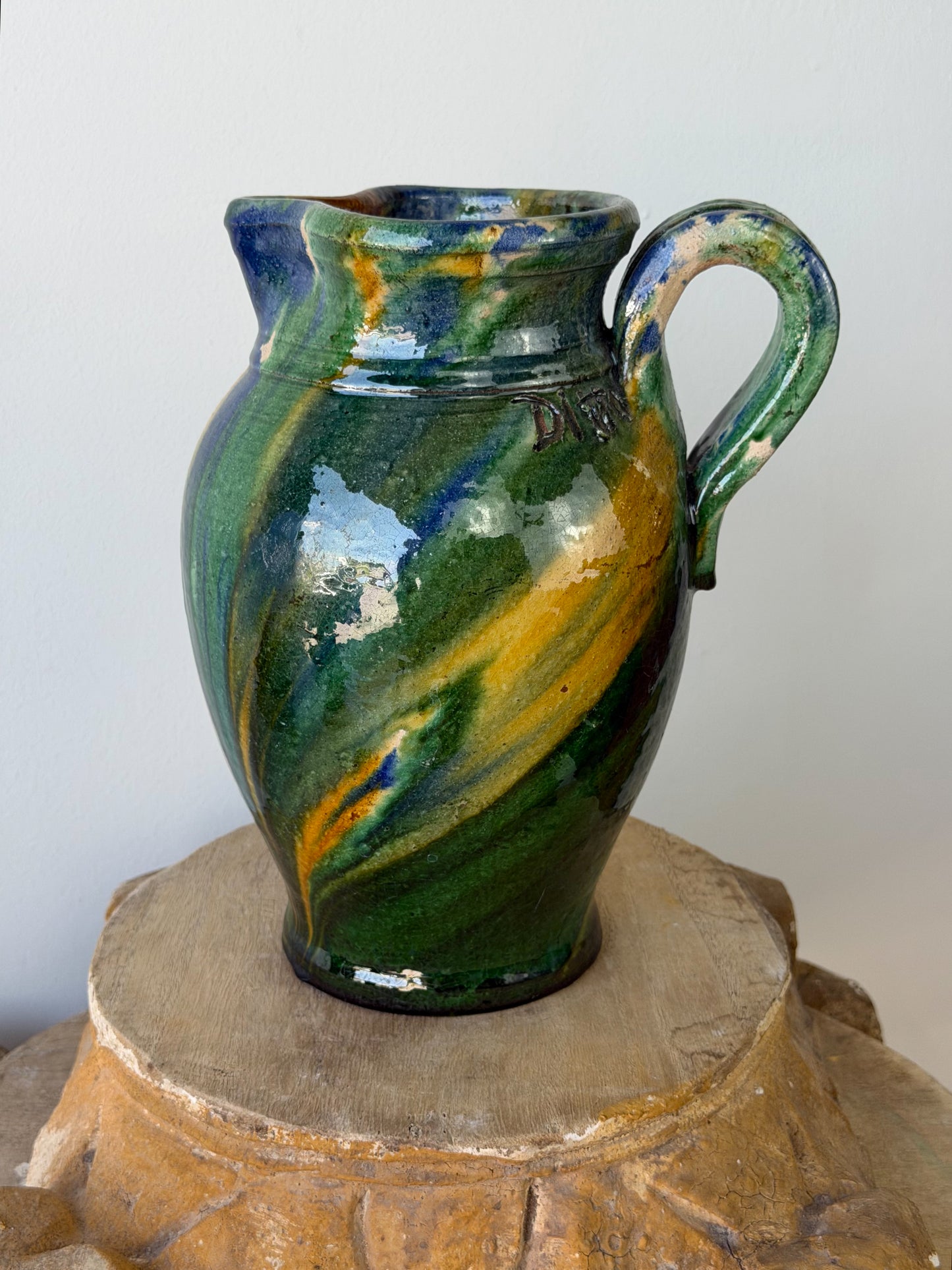 Vintage Italian Glazed Terracotta Pitchers