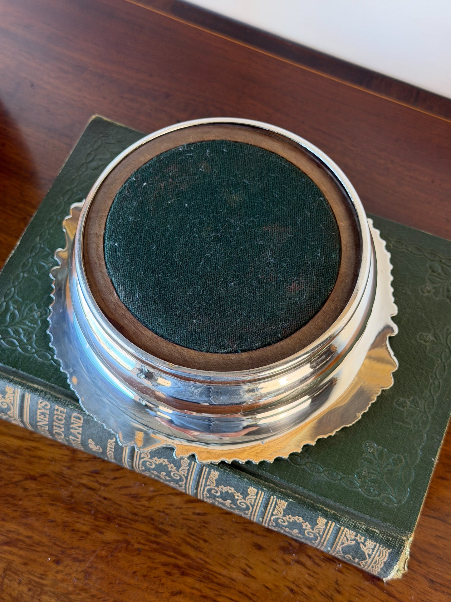 Vintage English Silverplate Wine Coaster
