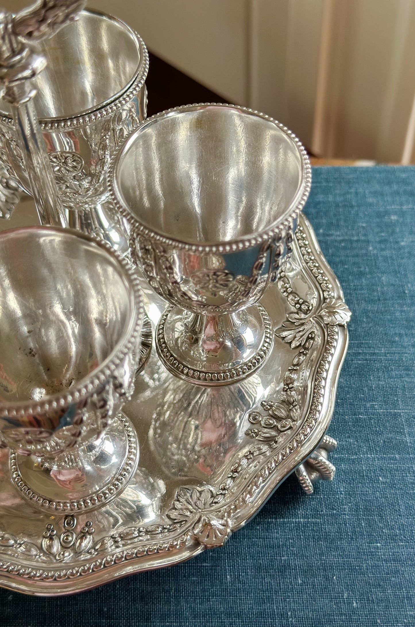 Antique Victorian Silverplate Egg Cruet