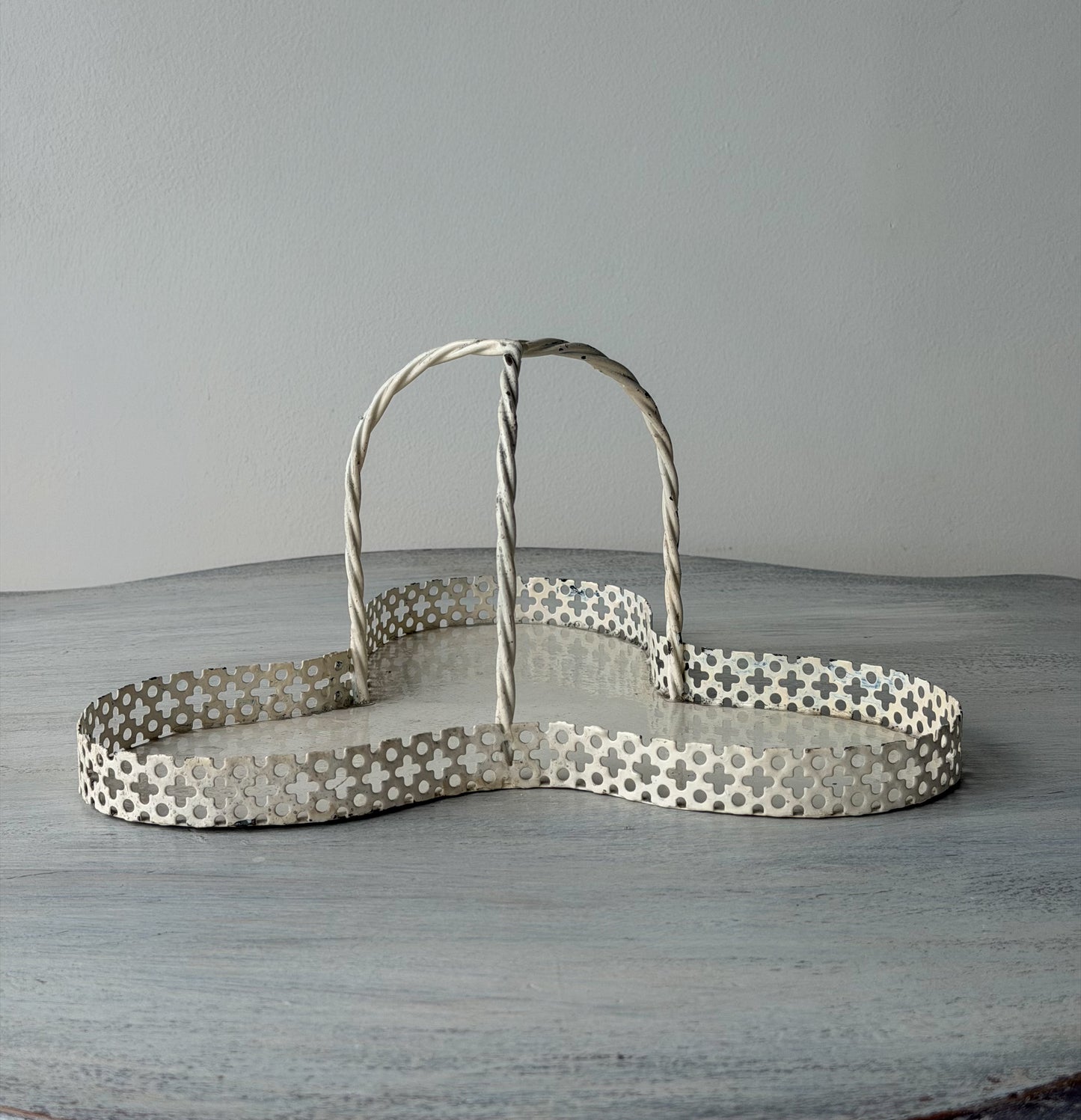 Vintage French Painted Iron Caddy