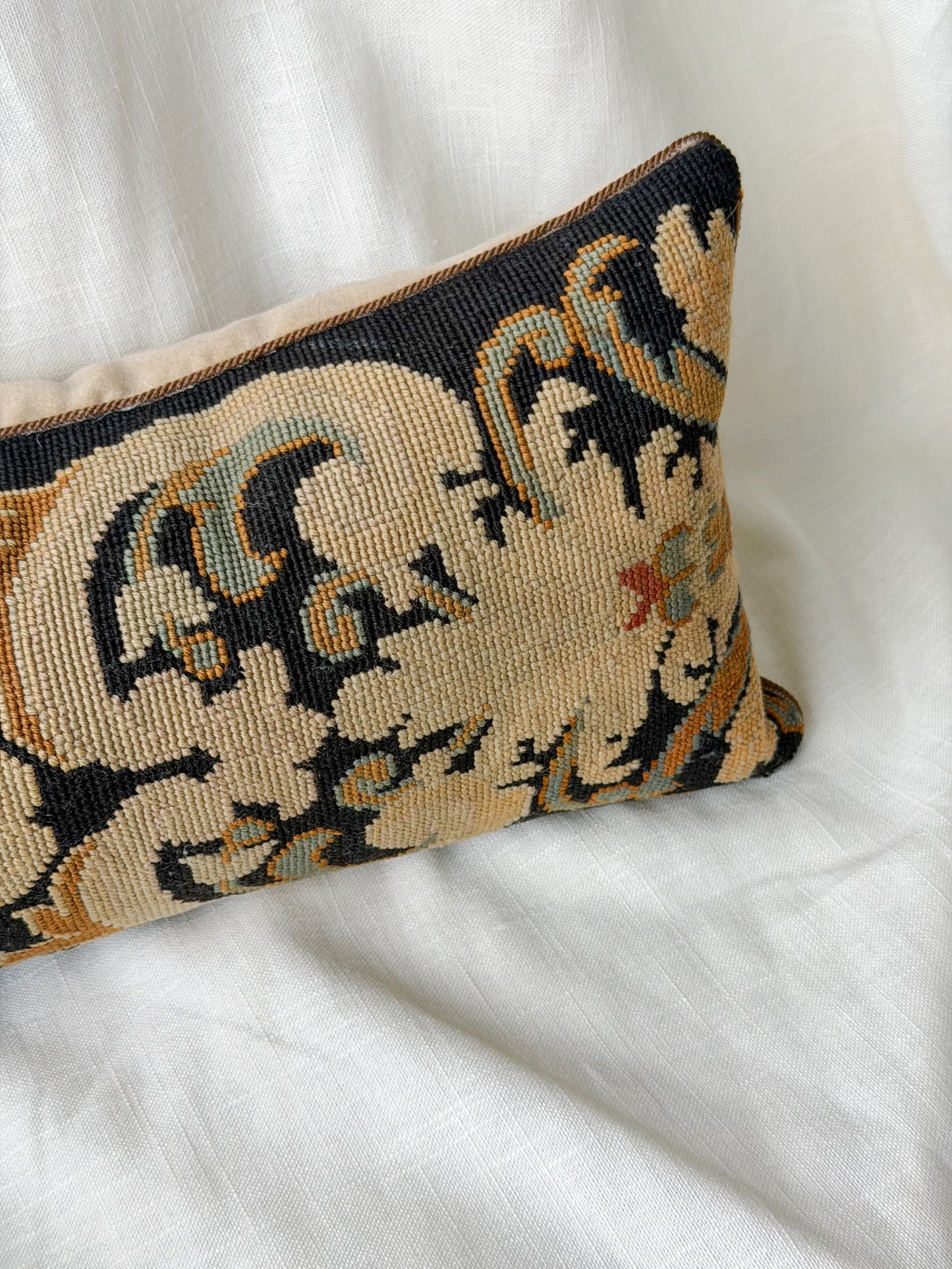 French Wool Textile Accent Pillow