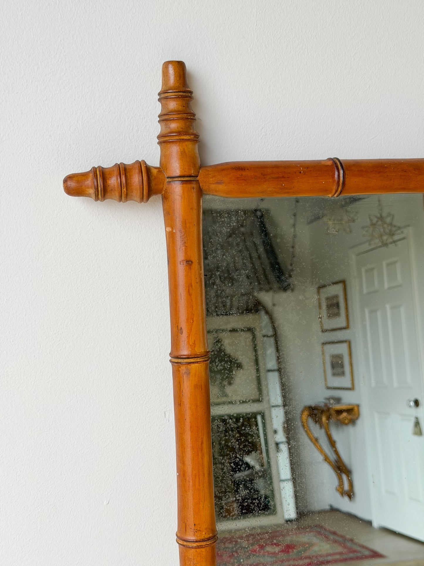 Antique French Bamboo Mirror