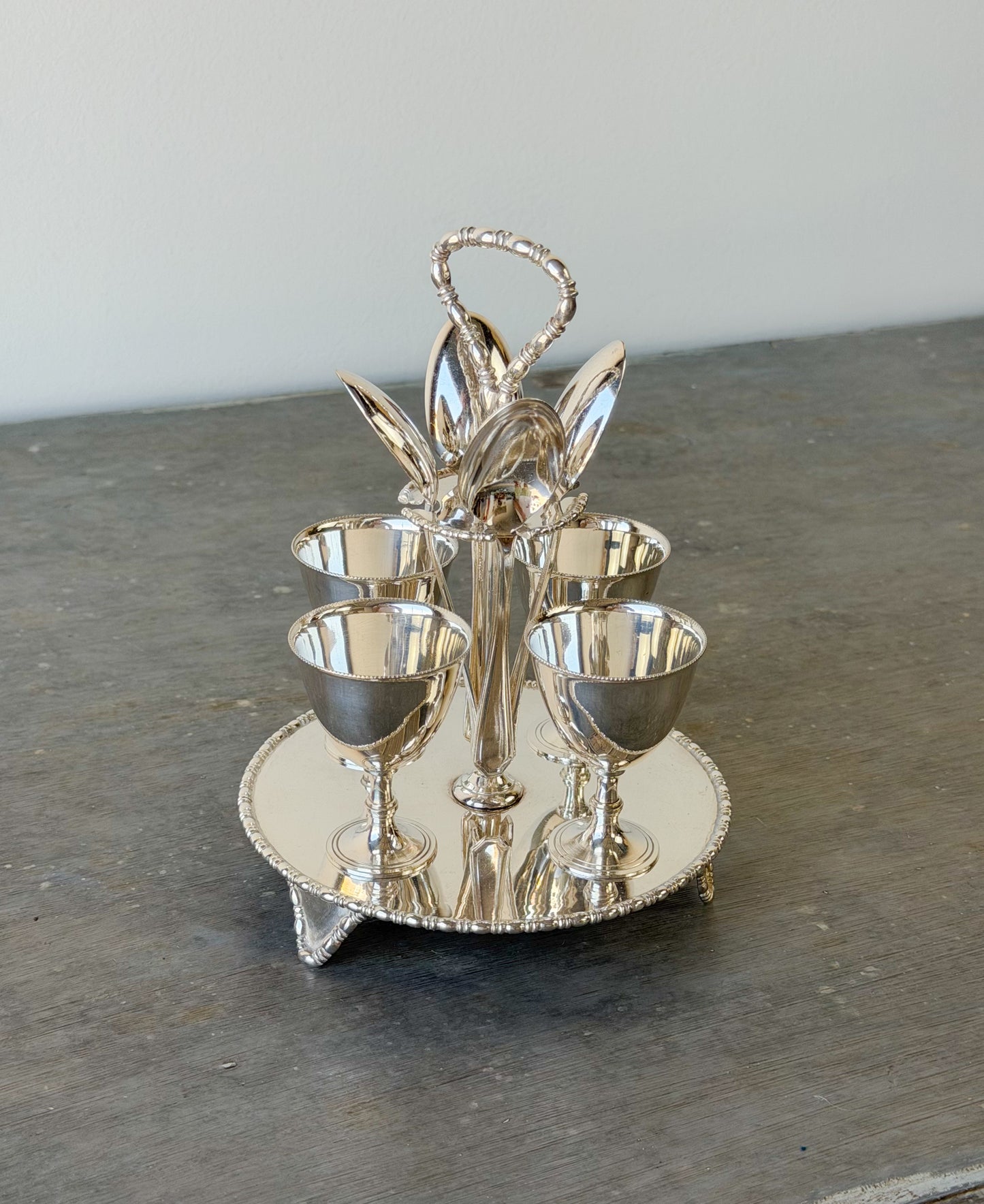 Antique English Silverplate Egg Cruet