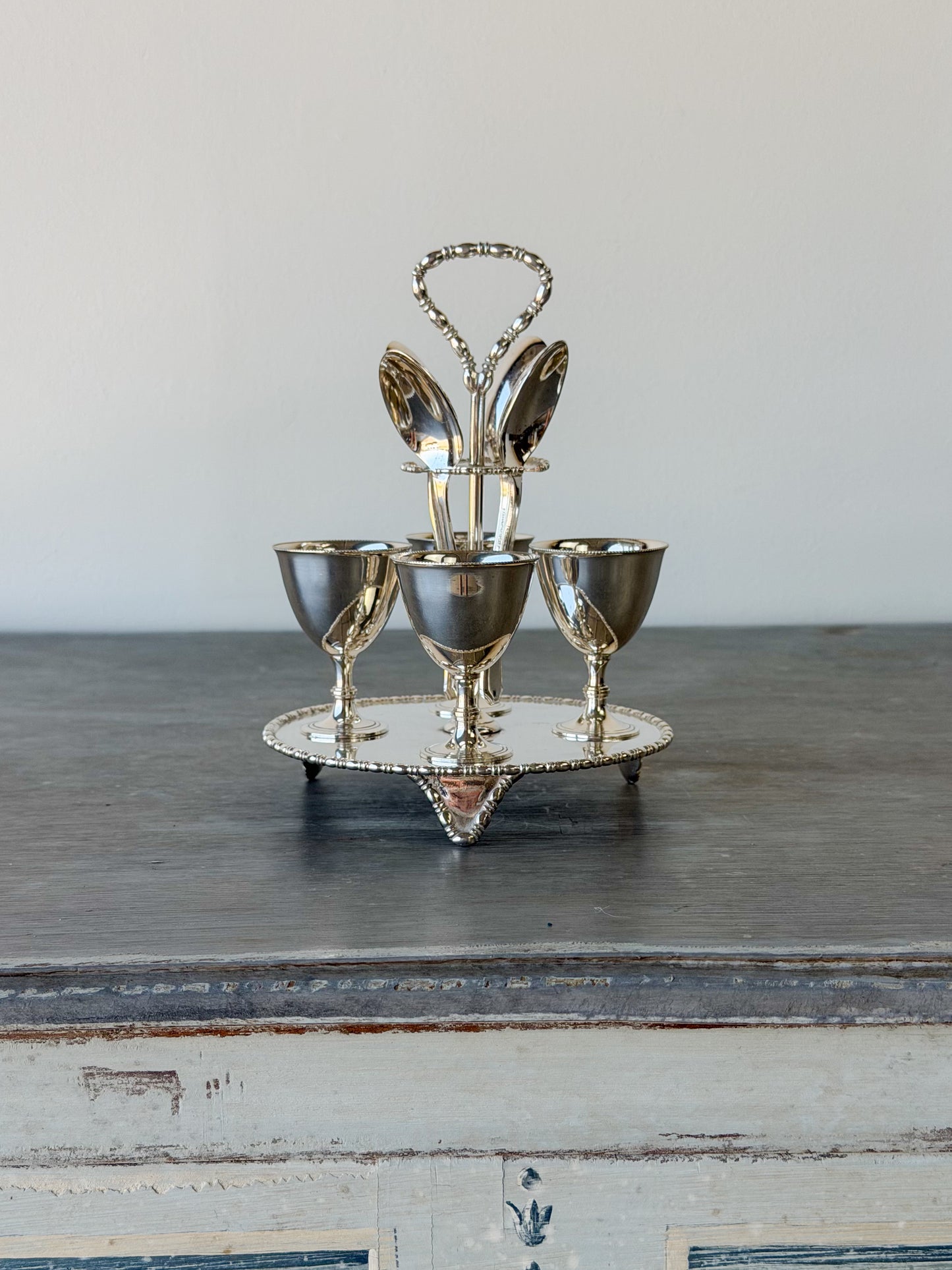 Antique English Silverplate Egg Cruet