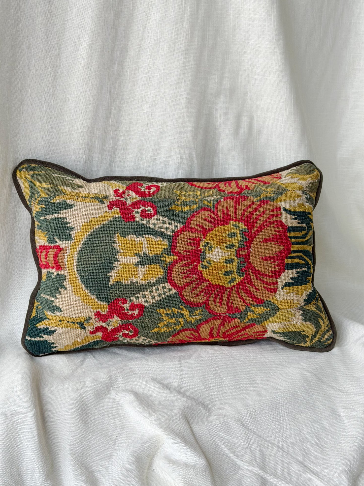 French Wool Textile Accent Pillow