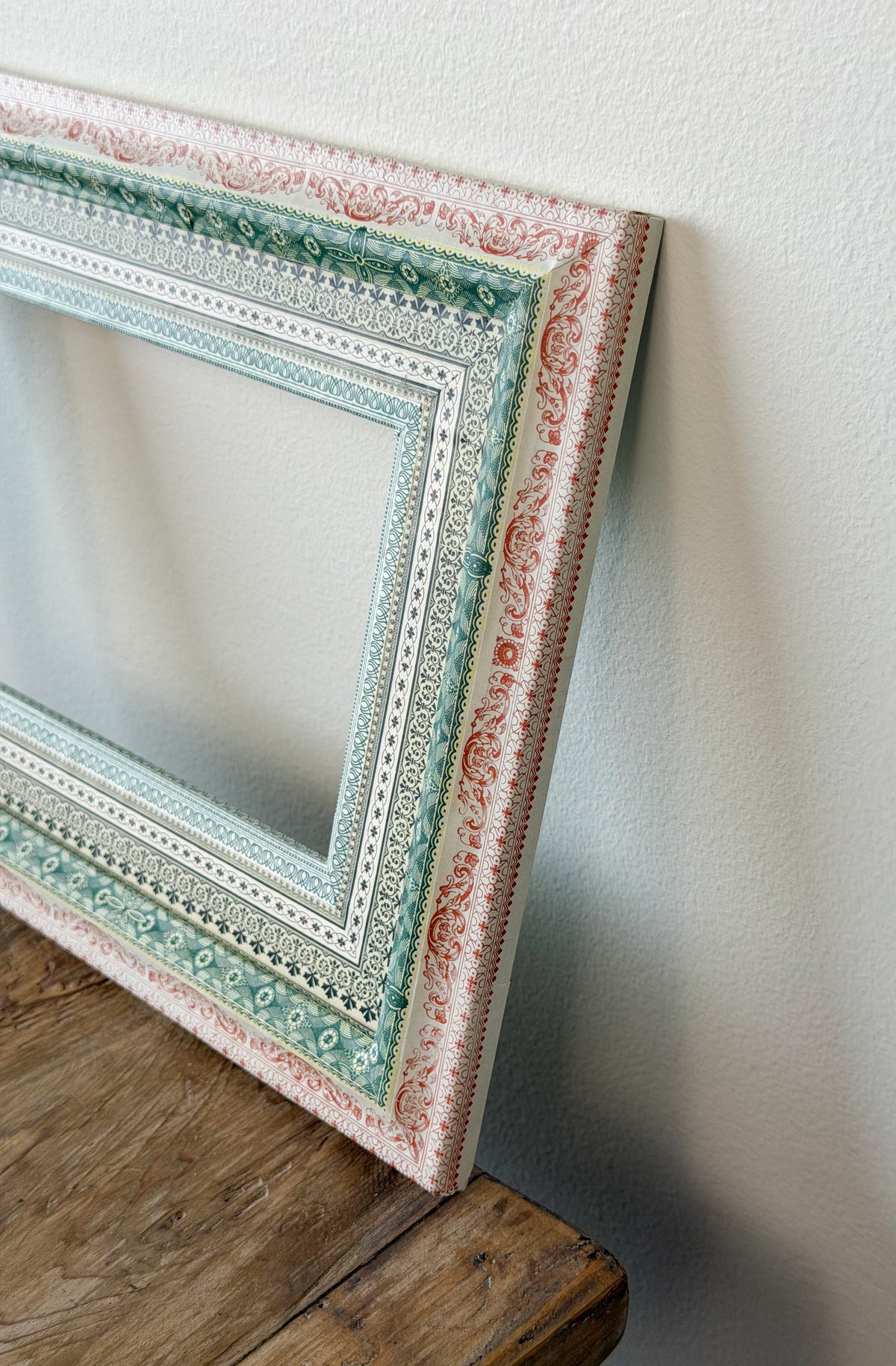 French Découpage Frame No. III | Red/Green Small Repeat Patterns