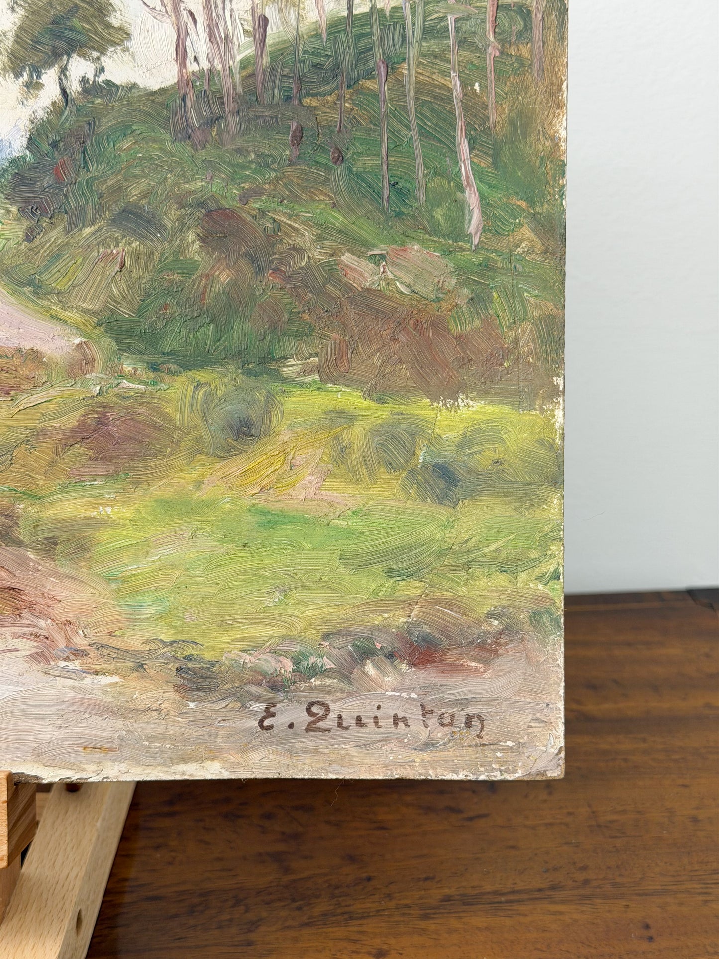 ‘Hillside Forest’ Oil on Board Painting by Edmond Quinton