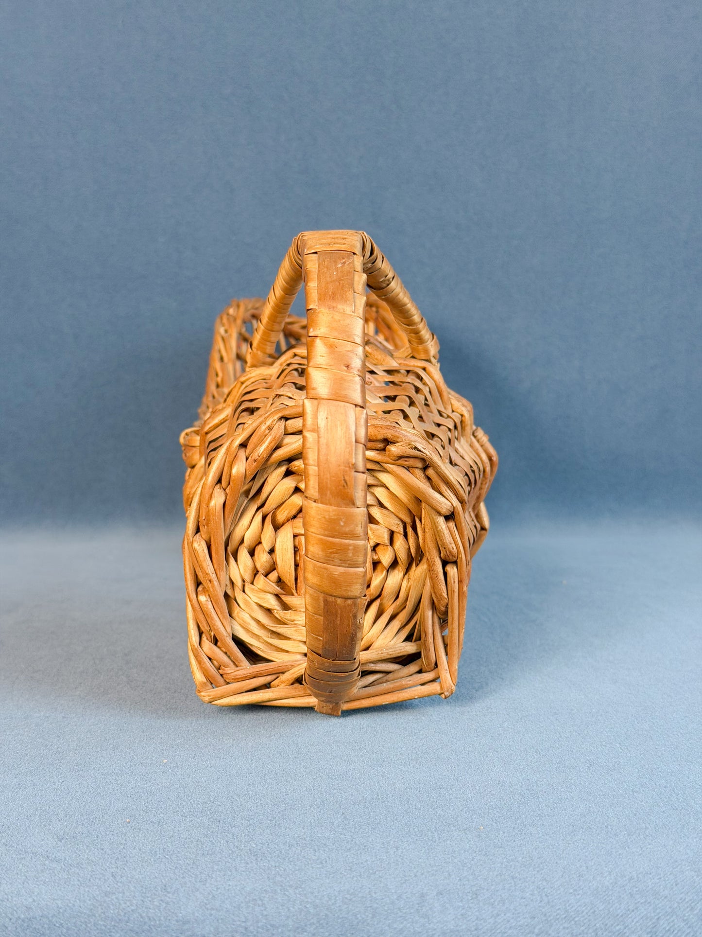 Vintage French Wicker Wine Basket