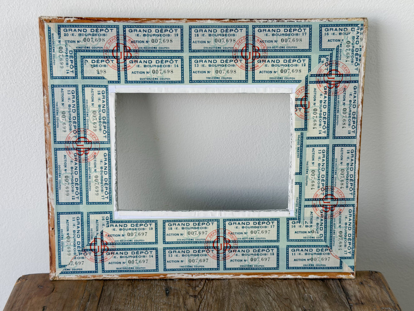 French Découpage Frame | Blue Landscape