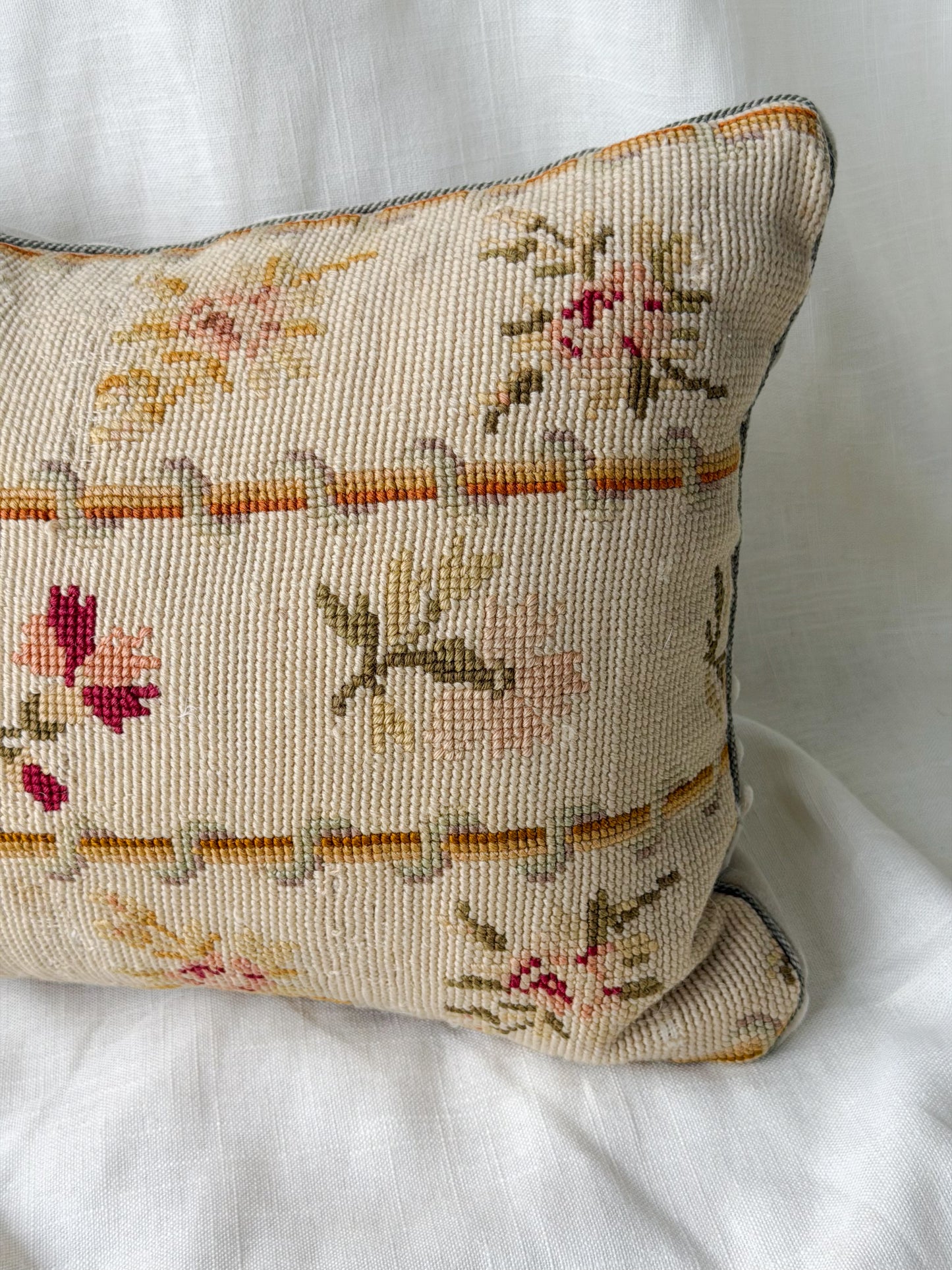 French Wool Textile Accent Pillow
