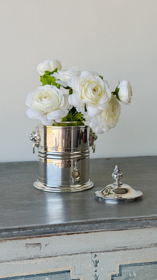 Vintage English Sheffield Silverplate Biscuit Barrel
